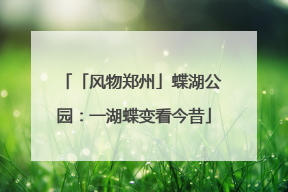 「风物郑州」蝶湖公园：一湖蝶变看今昔