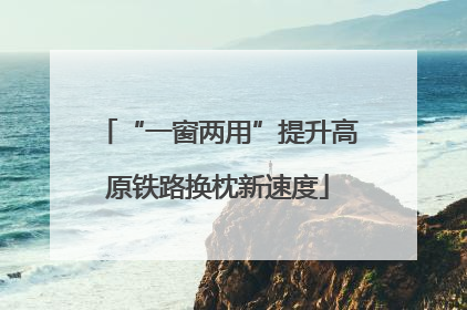 “一窗两用”提升高原铁路换枕新速度