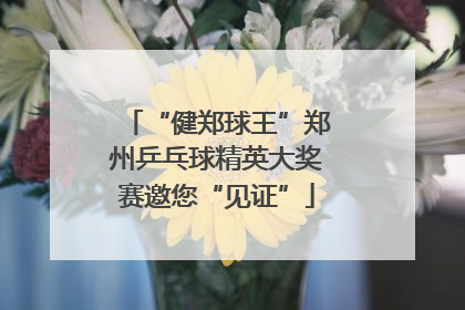 “健郑球王”郑州乒乓球精英大奖赛邀您“见证”