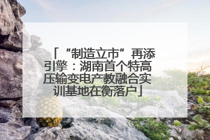 “制造立市”再添引擎：湖南首个特高压输变电产教融合实训基地在衡落户