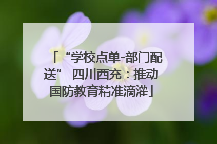 “学校点单-部门配送” 四川西充：推动国防教育精准滴灌