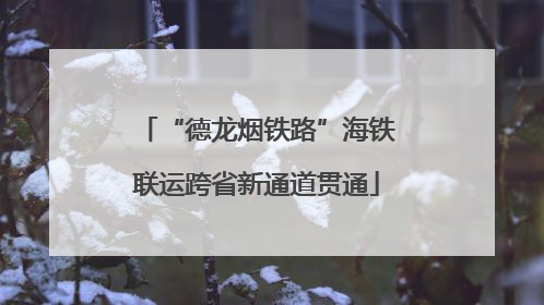 “德龙烟铁路”海铁联运跨省新通道贯通