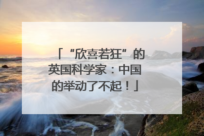 “欣喜若狂”的英国科学家：中国的举动了不起！