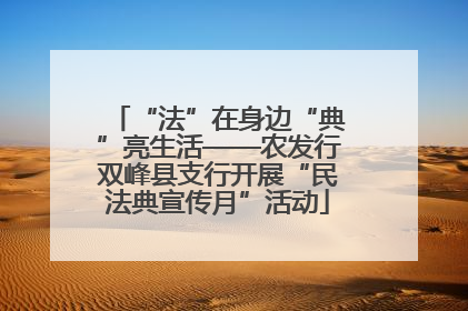 “法”在身边“典”亮生活——农发行双峰县支行开展“民法典宣传月”活动