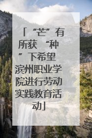 “芒”有所获 “种”下希望 滨州职业学院进行劳动实践教育活动