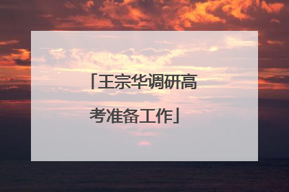 王宗华调研高考准备工作