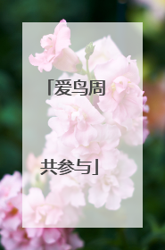 爱鸟周 共参与