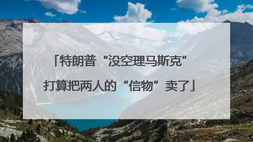 特朗普“没空理马斯克” 打算把两人的“信物”卖了