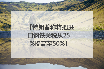 特朗普称将把进口钢铁关税从25%提高至50%