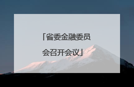 省委金融委员会召开会议