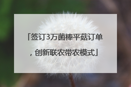 签订3万菌棒平菇订单，创新联农带农模式