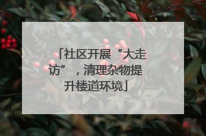 社区开展“大走访”，清理杂物提升楼道环境