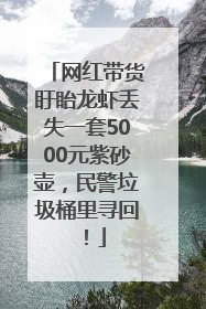 网红带货盱眙龙虾丢失一套5000元紫砂壶，民警垃圾桶里寻回！