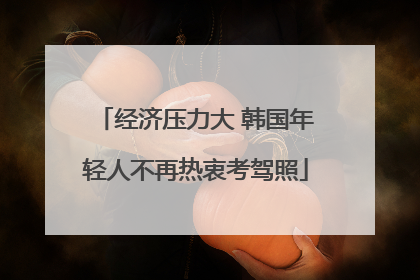 经济压力大 韩国年轻人不再热衷考驾照