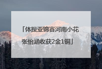 体操亚锦赛河南小花张怡涵收获2金1铜