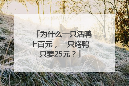 为什么一只活鸭上百元，一只烤鸭只要25元？