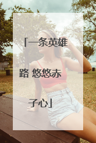 一条英雄路 悠悠赤子心