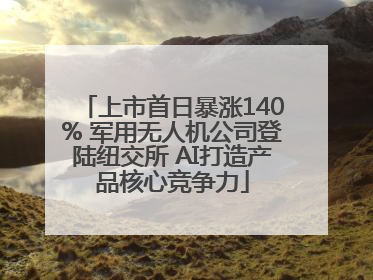 上市首日暴涨140% 军用无人机公司登陆纽交所 AI打造产品核心竞争力