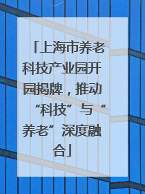 上海市养老科技产业园开园揭牌，推动“科技”与“养老”深度融合
