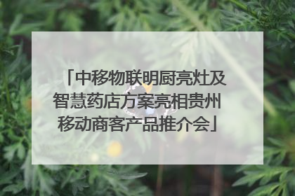 中移物联明厨亮灶及智慧药店方案亮相贵州移动商客产品推介会