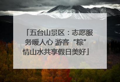 五台山景区：志愿服务暖人心 游客“粽”情山水共享假日美好