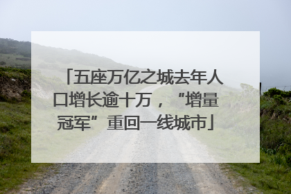 五座万亿之城去年人口增长逾十万，“增量冠军”重回一线城市