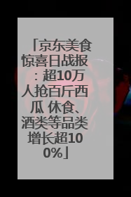 京东美食惊喜日战报：超10万人抢百斤西瓜 休食、酒类等品类增长超100%
