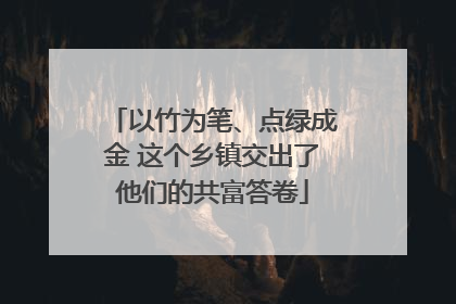 以竹为笔、点绿成金 这个乡镇交出了他们的共富答卷