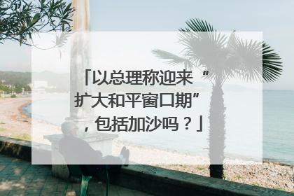 以总理称迎来“扩大和平窗口期”，包括加沙吗？