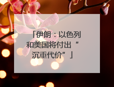 伊朗：以色列和美国将付出“沉重代价”