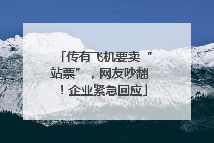 传有飞机要卖“站票”，网友吵翻！企业紧急回应