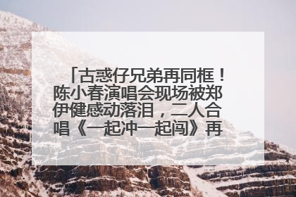 古惑仔兄弟再同框！陈小春演唱会现场被郑伊健感动落泪，二人合唱《一起冲一起闯》再现青春回忆