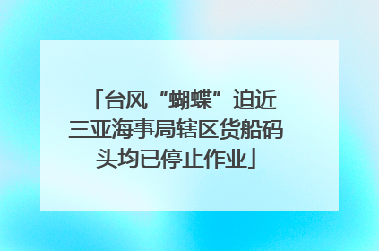 台风“蝴蝶”迫近 三亚海事局辖区货船码头均已停止作业