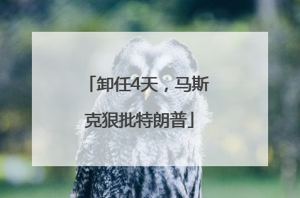 卸任4天，马斯克狠批特朗普