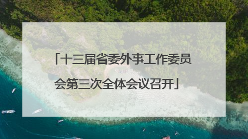 十三届省委外事工作委员会第三次全体会议召开