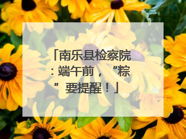 南乐县检察院：端午前，“粽”要提醒！