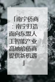 南宁侨商：南宁打造面向东盟人工智能产业高地给侨商提供新机遇