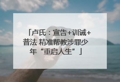 卢氏：宣告+训诫+普法 精准帮教涉罪少年“重启人生”