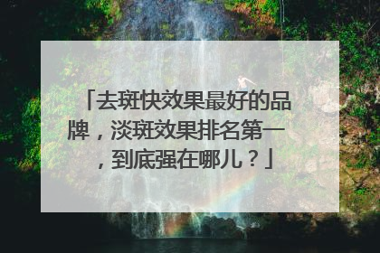 去斑快效果最好的品牌，淡斑效果排名第一，到底强在哪儿？