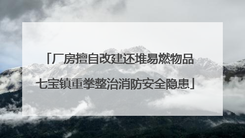 厂房擅自改建还堆易燃物品 七宝镇重拳整治消防安全隐患