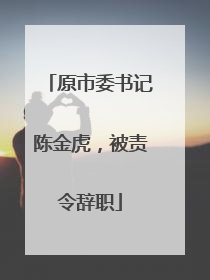 原市委书记陈金虎，被责令辞职