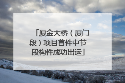 厦金大桥（厦门段）项目首件中节段构件成功出运