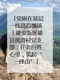 党旗在基层一线高高飘扬丨雄安新区雄县黄湾村党支部：在老百姓心里，筑起“一座山”