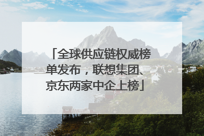 全球供应链权威榜单发布，联想集团、京东两家中企上榜