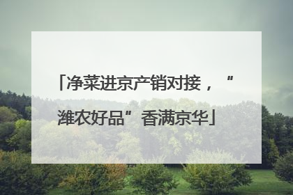 净菜进京产销对接，“潍农好品”香满京华