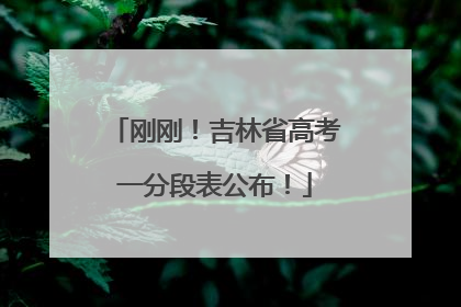 刚刚！吉林省高考一分段表公布！