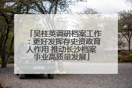 吴桂英调研档案工作：更好发挥存史资政育人作用 推动长沙档案事业高质量发展