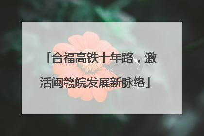 合福高铁十年路，激活闽赣皖发展新脉络