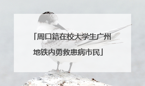 周口籍在校大学生广州地铁内勇救患病市民
