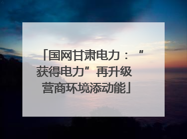 国网甘肃电力：“获得电力”再升级 营商环境添动能